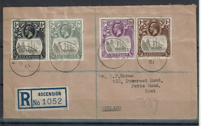 Image of Ascension SG 10,13,17,18 FU British Commonwealth Stamp